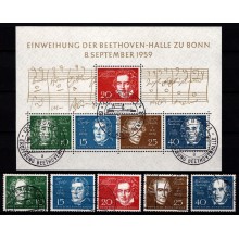 Beethoven, miniark og enkeltmærker.